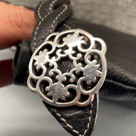 Brighton Shoulder Bag Large Black Ziptop‎ Hobo Pockets Pebble Hobo Braided Strap - Picture 9 of 9